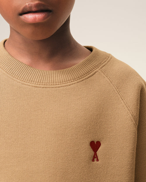 Brown Cotton Ami de Coeur Crewneck Sweatshirt - Woman - 12 - AMI Paris - Ami Paris