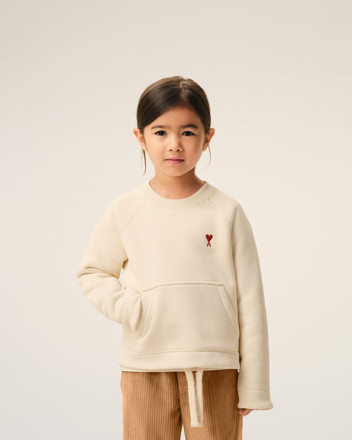 White Cotton Ami de Coeur Crewneck Sweatshirt - 3 - Ami Paris