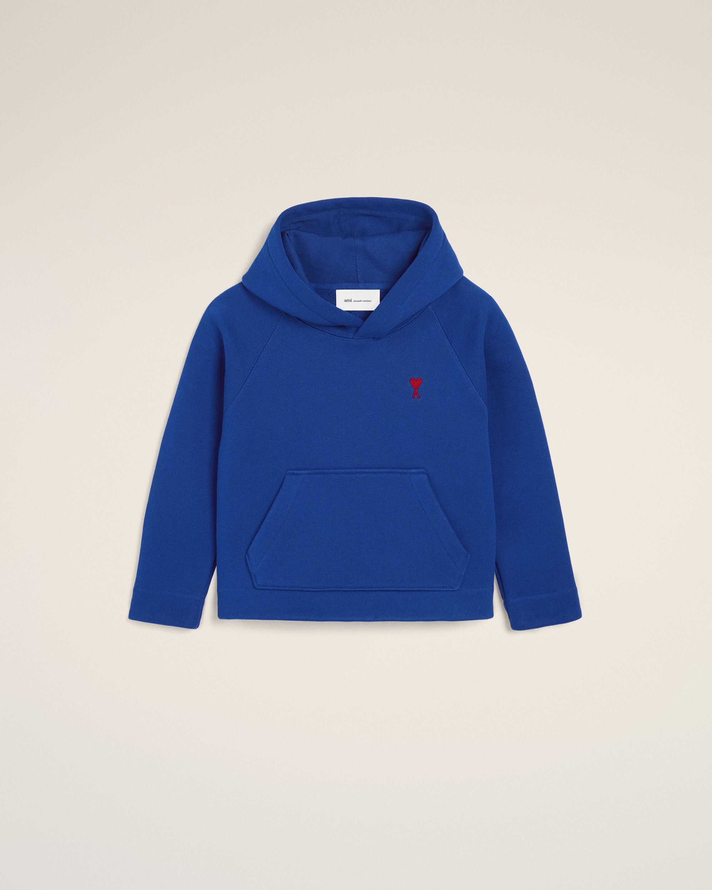 Blue cotton hoodie with Ami de Coeur - 5
