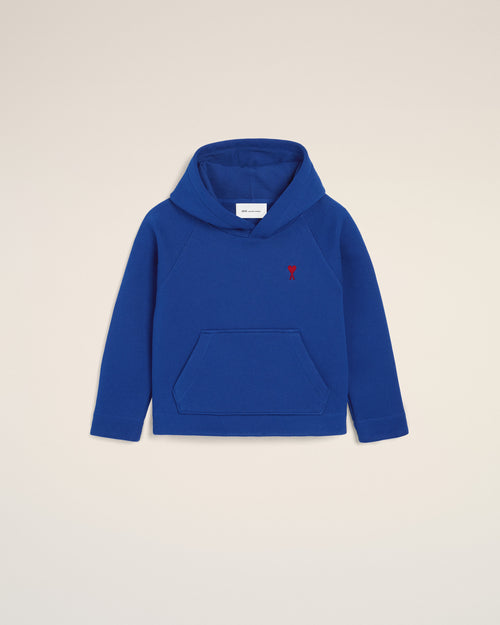 Blue cotton hoodie with Ami de Coeur - Woman - 5 - AMI Paris - Ami Paris