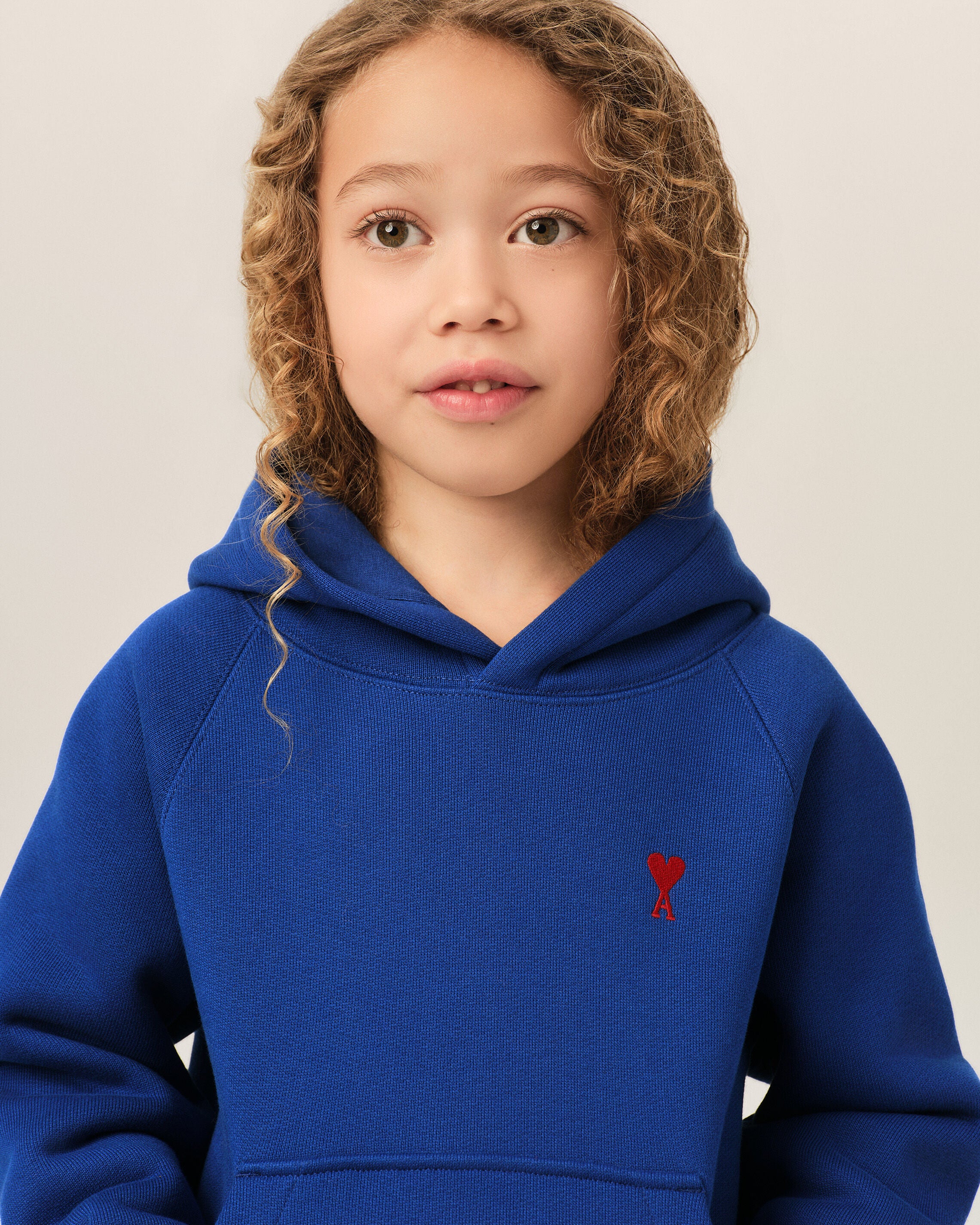 Blue cotton hoodie with Ami de Coeur - 7