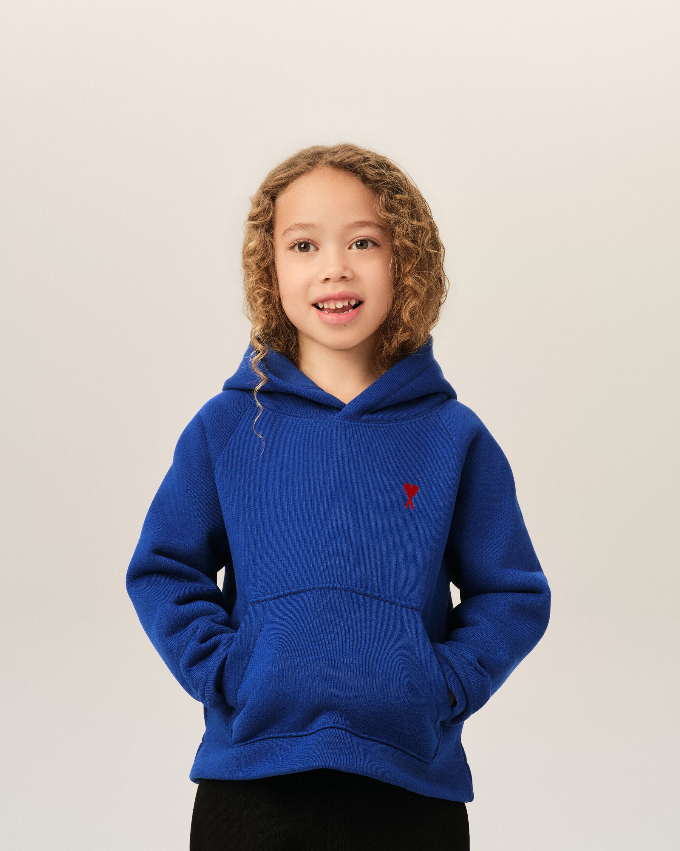 Blue cotton hoodie with Ami de Coeur - 6
