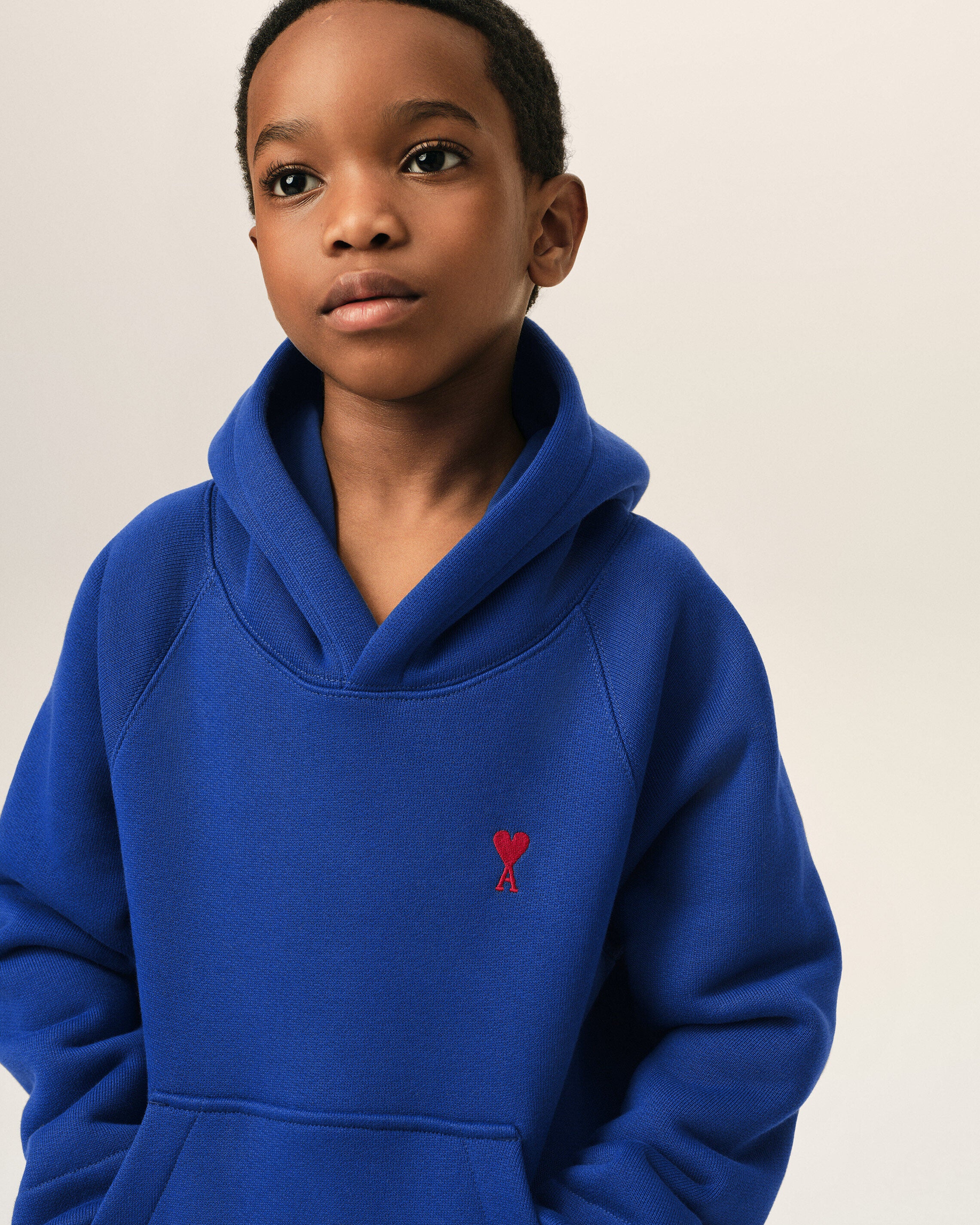 Blue cotton hoodie with Ami de Coeur - 3