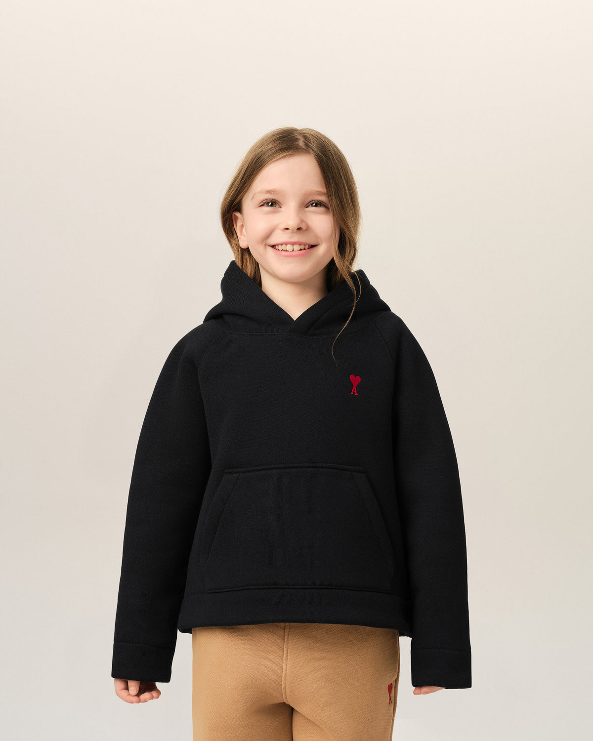 Black cotton hoodie with Ami de Coeur - 6
