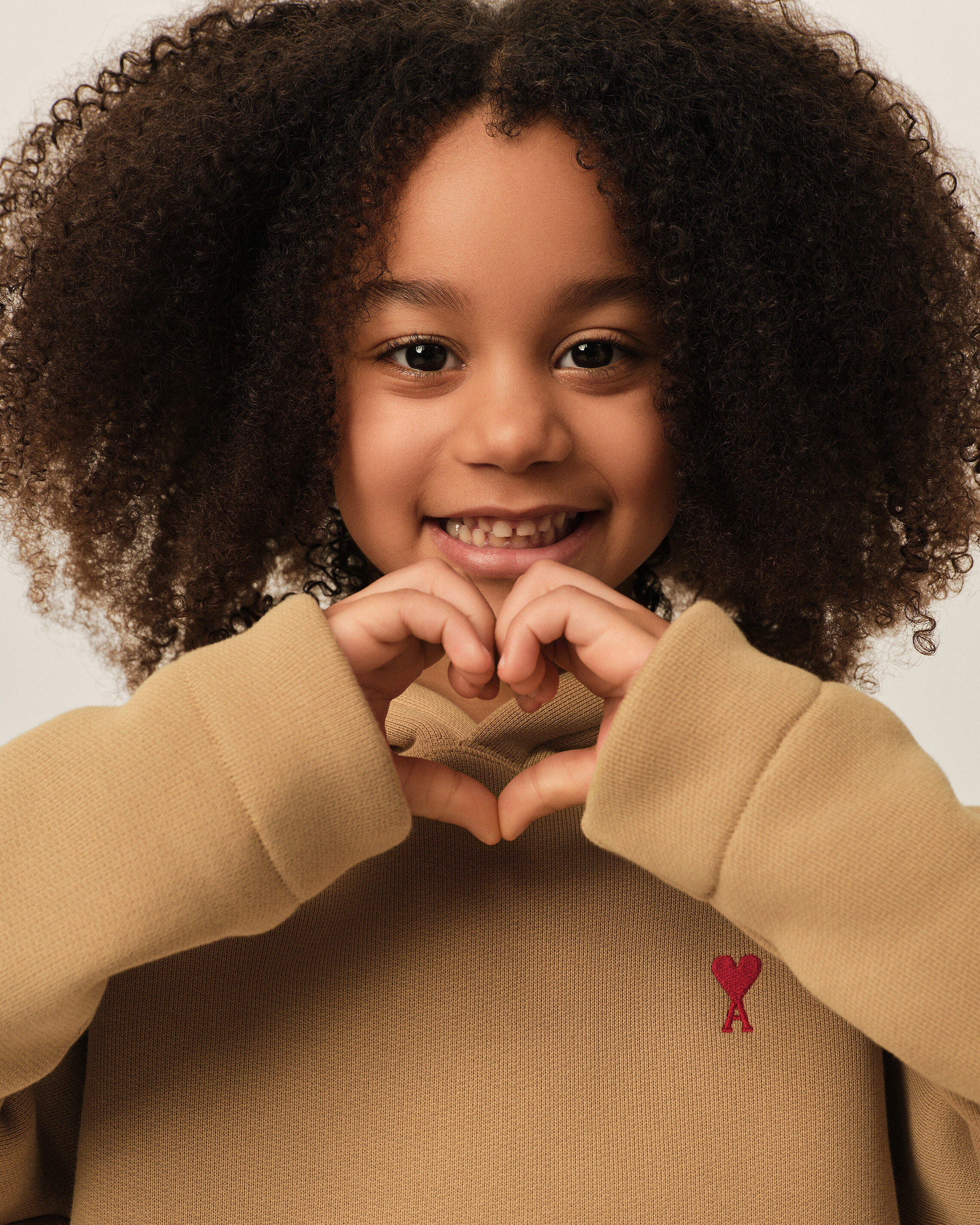 Brown cotton hoodie with Ami de Coeur - 7