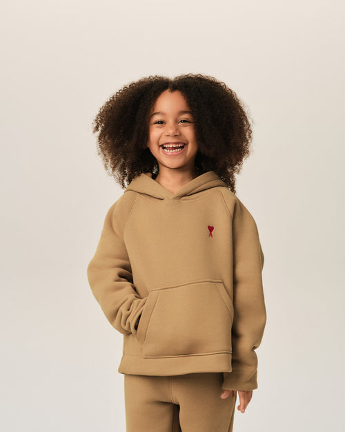 Brown cotton hoodie with Ami de Coeur - Woman - 6 - AMI Paris - Ami Paris