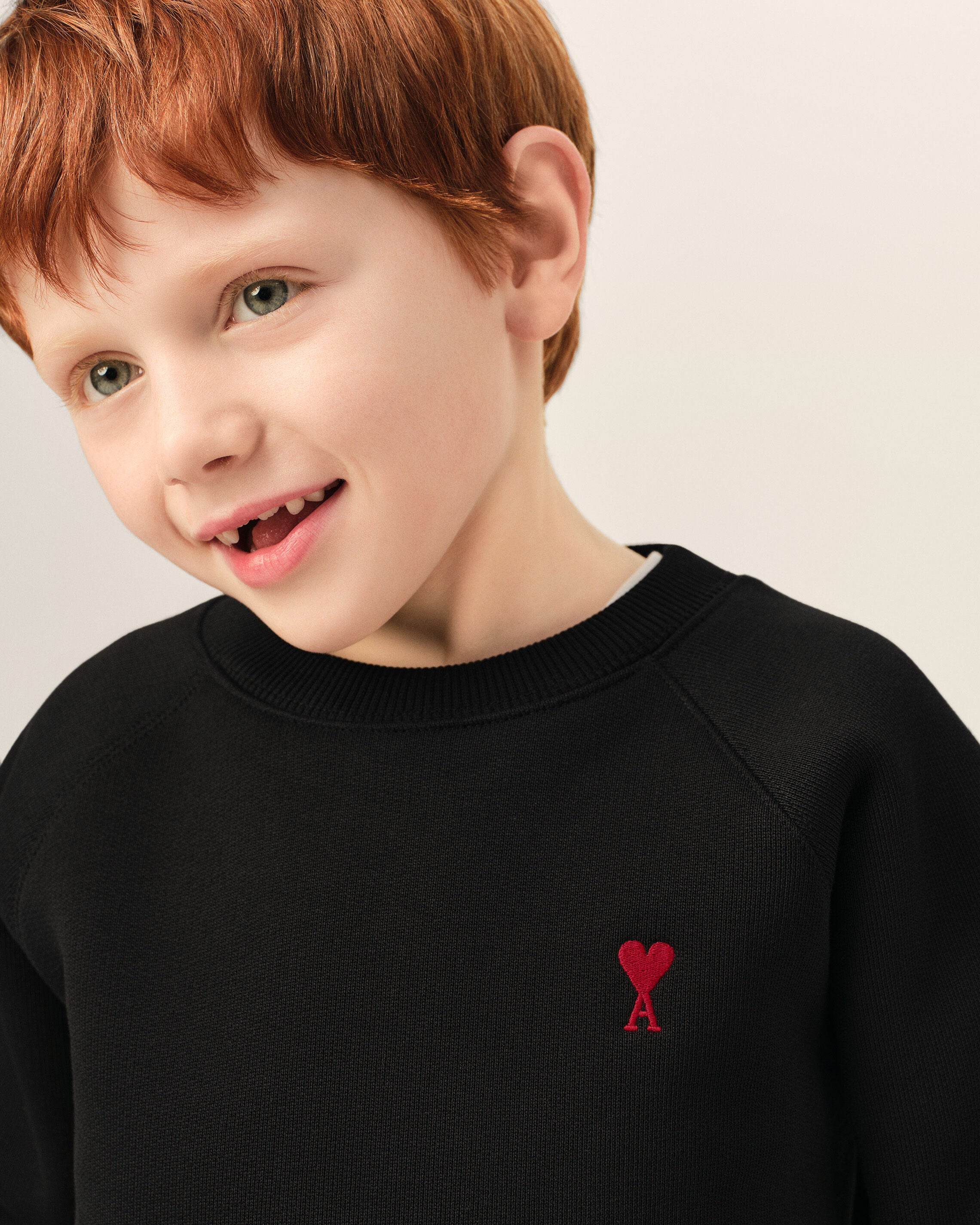 Black cotton sweatshirt with Ami de Coeur - 3