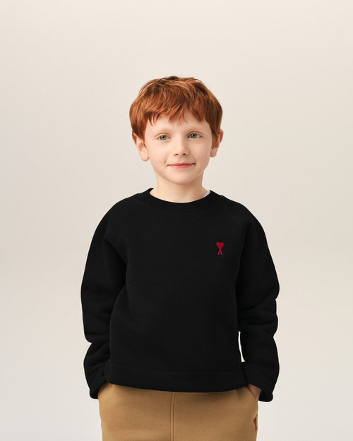 Black cotton sweatshirt with Ami de Coeur - Man - 2 - AMI Paris - Ami Paris