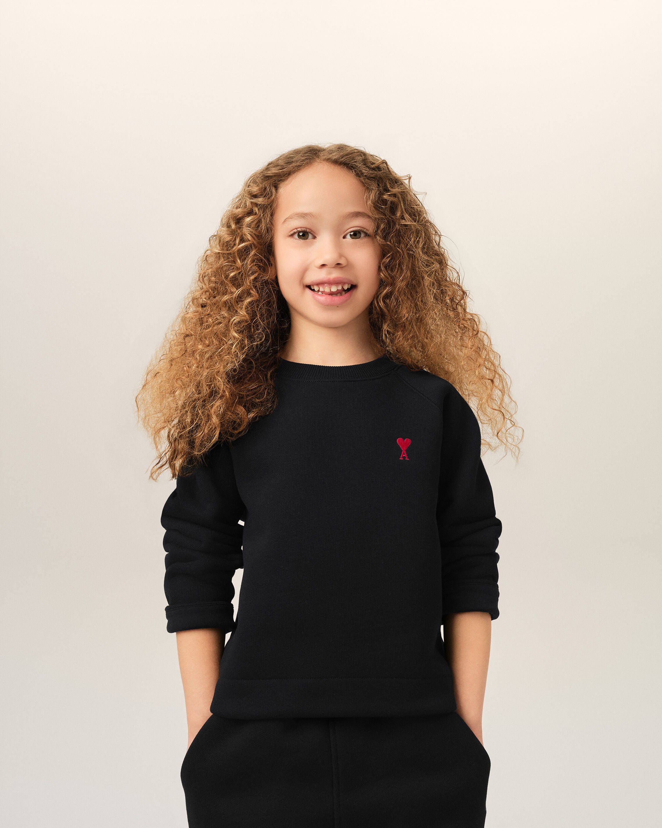 Black cotton sweatshirt with Ami de Coeur - 6