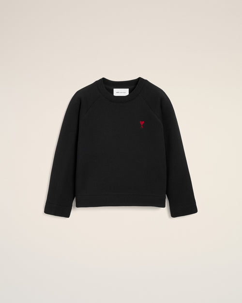 Black cotton sweatshirt with Ami de Coeur - Man - 1 - AMI Paris - Ami Paris