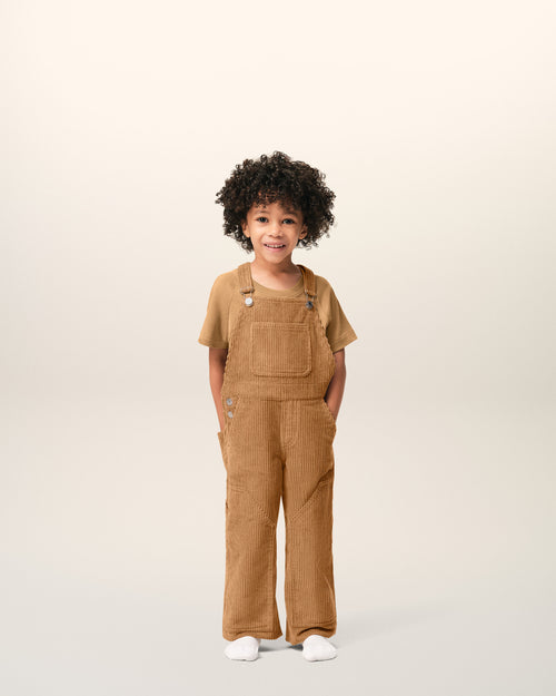 Brown Cotton Corduroy Worker Overalls - 1 - Ami Paris