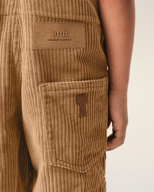 Mono de trabajo de pana de algodón marrón - 12 - Ami Paris
