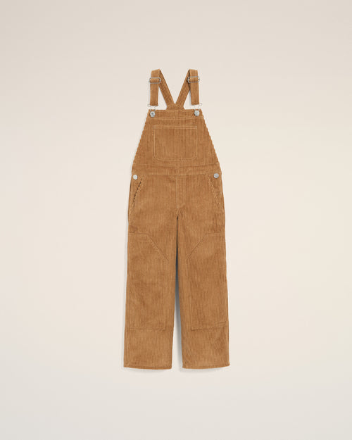 Brown Cotton Corduroy Worker Overalls - 2 - Ami Paris