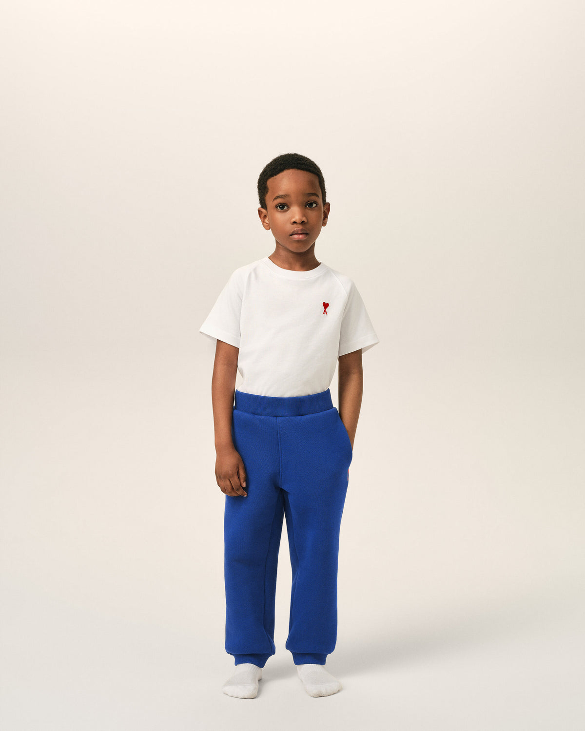 Blue cotton track pants with Ami de Coeur - 2