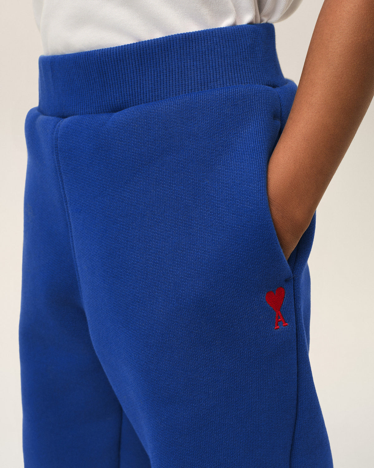 Blue cotton track pants with Ami de Coeur - 3
