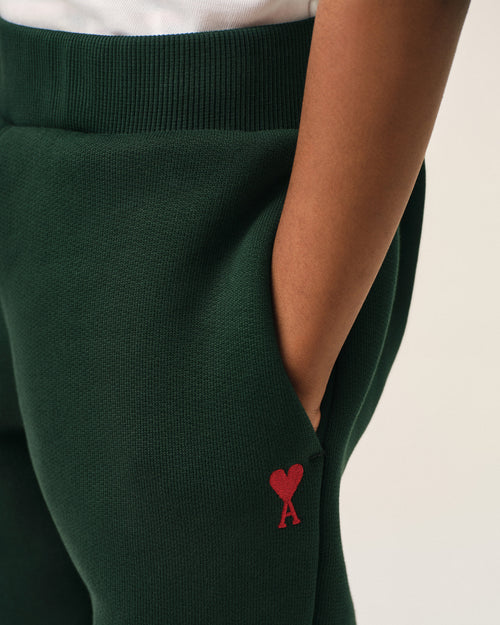 Green cotton track pants with Ami de Coeur - Man - 3 - AMI Paris - Ami Paris