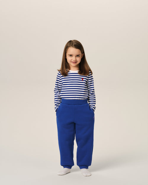 Blue cotton track pants with Ami de Coeur - Woman - 6 - AMI Paris - Ami Paris