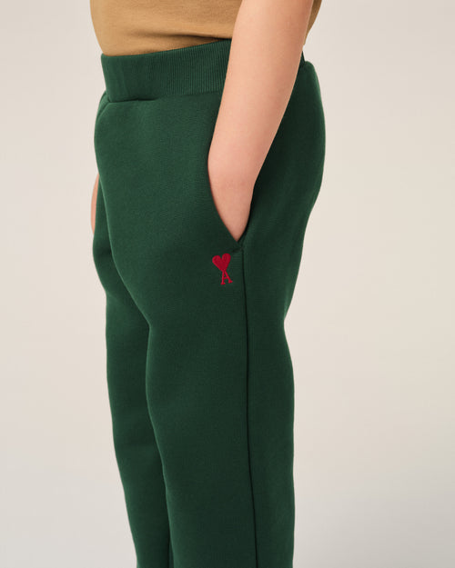Green cotton track pants with Ami de Coeur - Woman - 7 - AMI Paris - Ami Paris