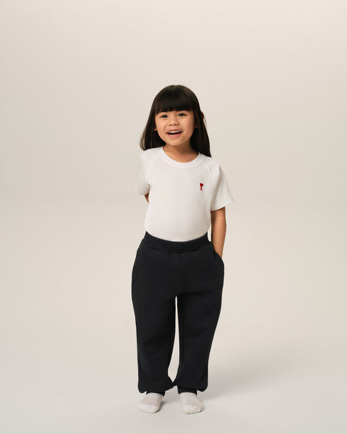 Black cotton track pants with Ami de Coeur - Woman - 6 - AMI Paris - Ami Paris