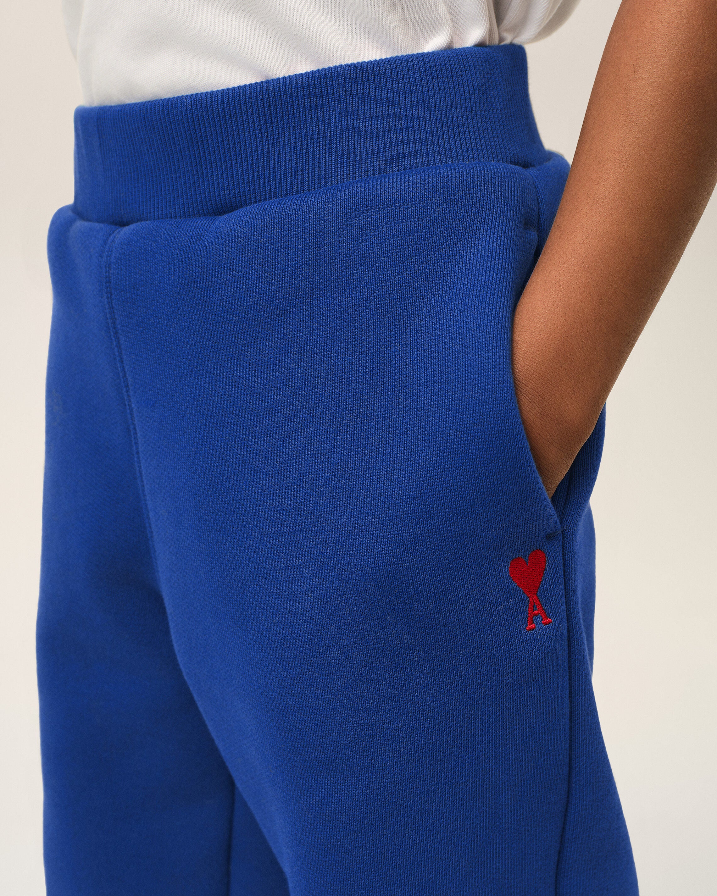 Blue cotton track pants with Ami de Coeur - 3