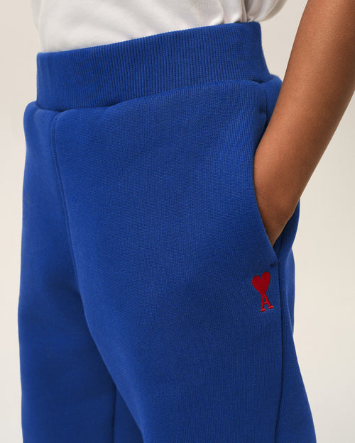 Blue cotton track pants with Ami de Coeur - Man - 3 - AMI Paris - Ami Paris