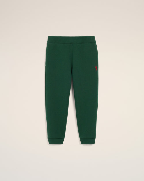Green cotton track pants with Ami de Coeur - BOTTLE GREEN - Ami Paris