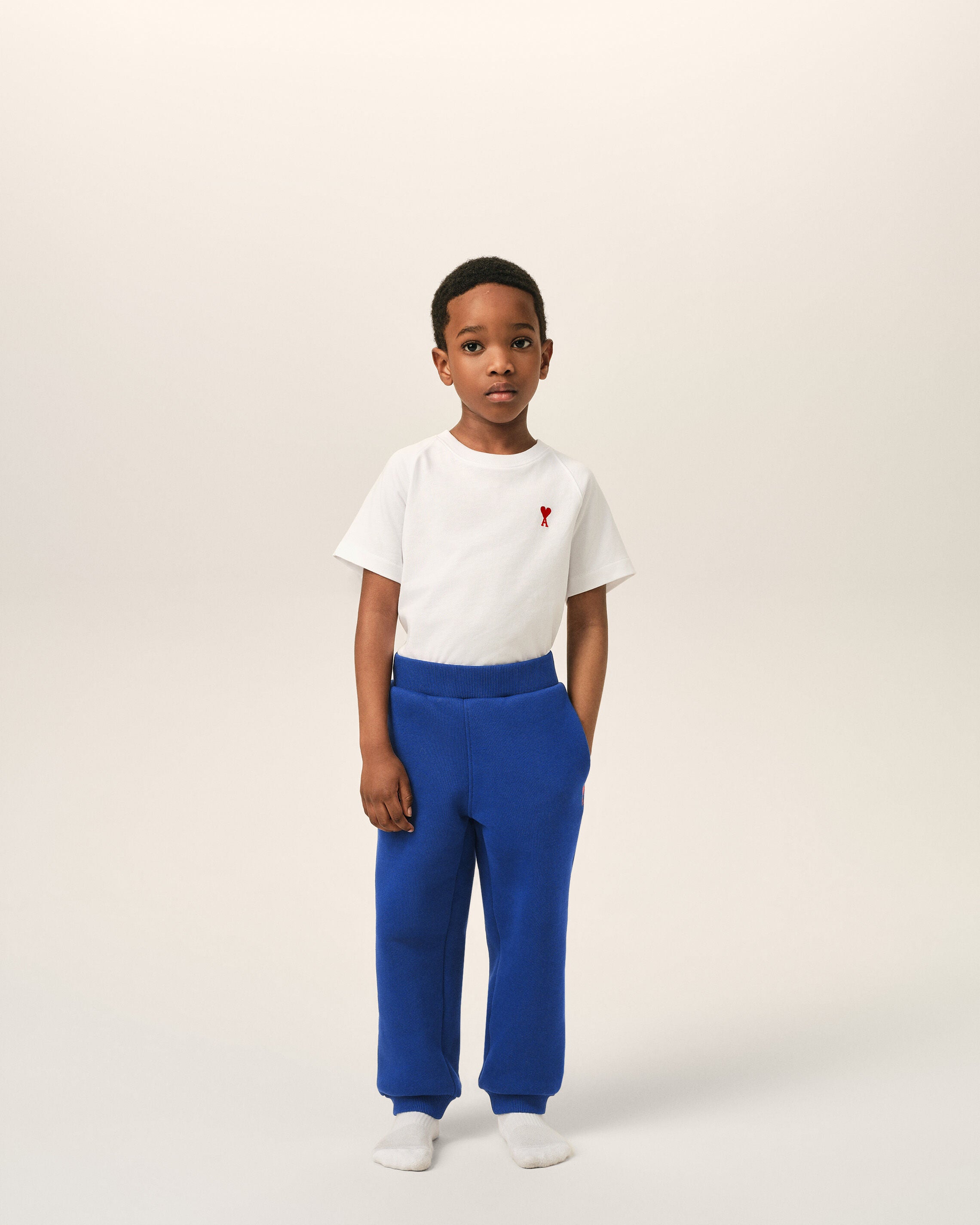 Blue cotton track pants with Ami de Coeur - 2