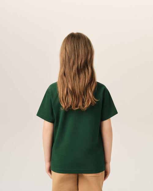 Green cotton t-shirt with Ami de Coeur - Woman - 8 - AMI Paris - Ami Paris