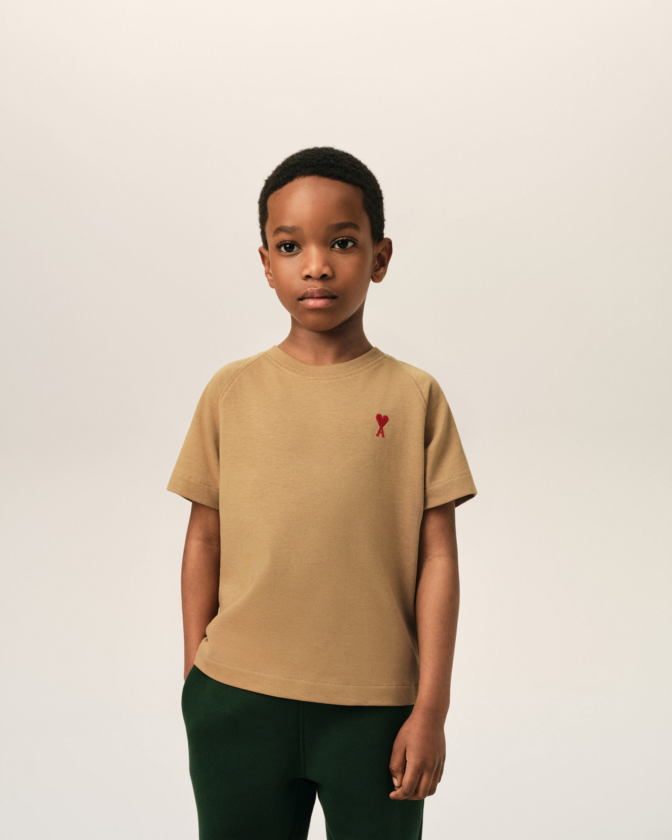 ブラウン コットン Ami De Coeur Tシャツ キャメル | AMI PARIS