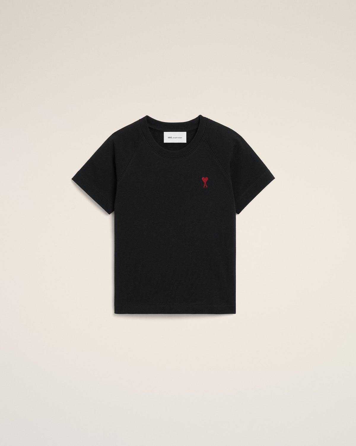 Black cotton t-shirt with Ami de Coeur - 5