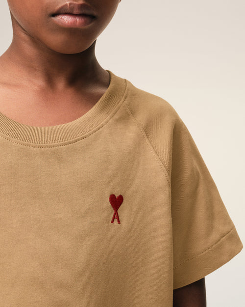 Brown Cotton Ami De Coeur T-shirt - Man - 4 - AMI Paris - Ami Paris