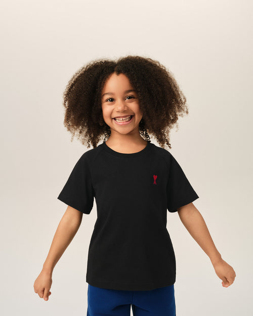 Black cotton t-shirt with Ami de Coeur - Woman - 6 - AMI Paris - Ami Paris