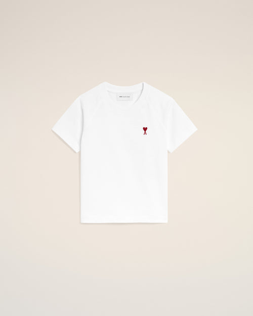 White cotton t-shirt with Ami de Coeur - 1 - Ami Paris