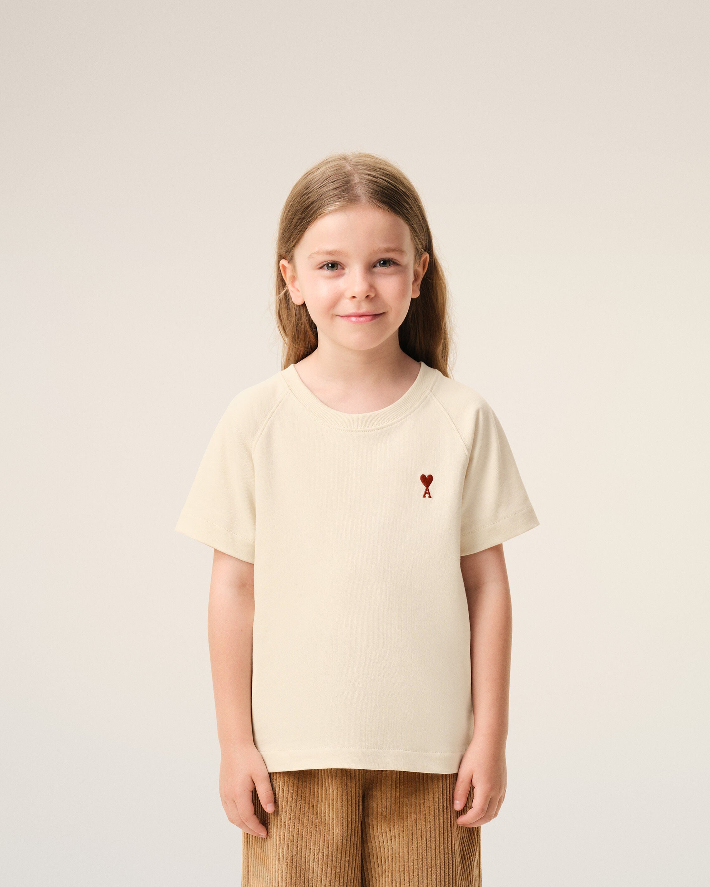 ホワイト コットン Ami De Coeur Tシャツ アイボリー | AMI PARIS