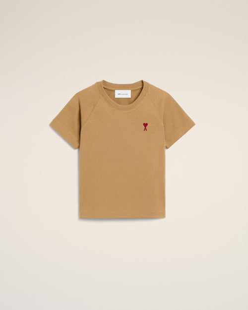 Brown Cotton Ami De Coeur T-shirt - Woman - 5 - AMI Paris - Ami Paris