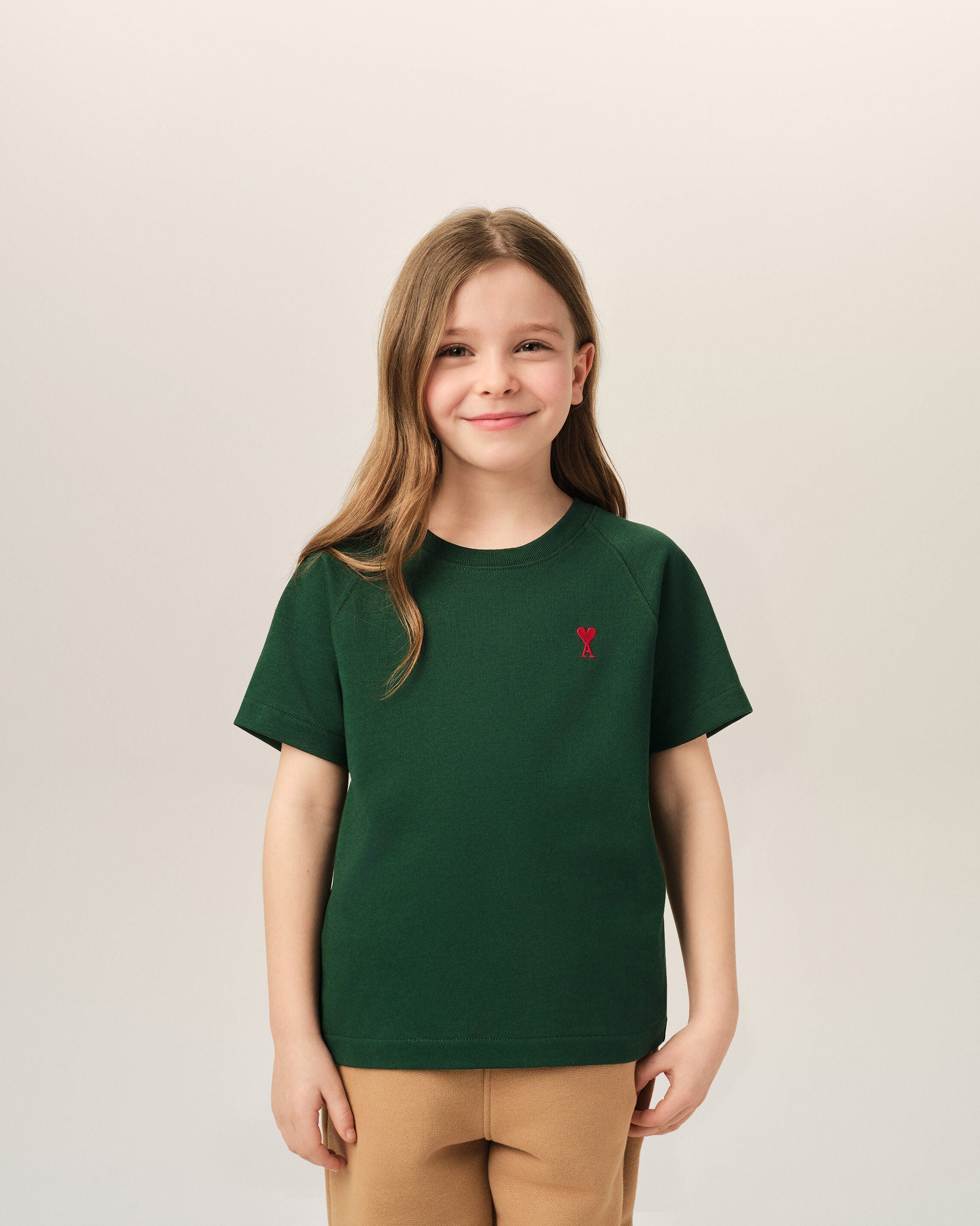 Green cotton t-shirt with Ami de Coeur - 6