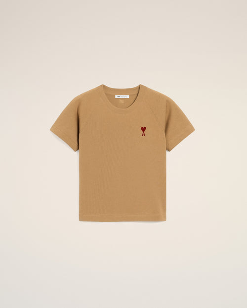 Ami De Coeur T-Shirt aus brauner Baumwolle - CAMEL - Ami Paris