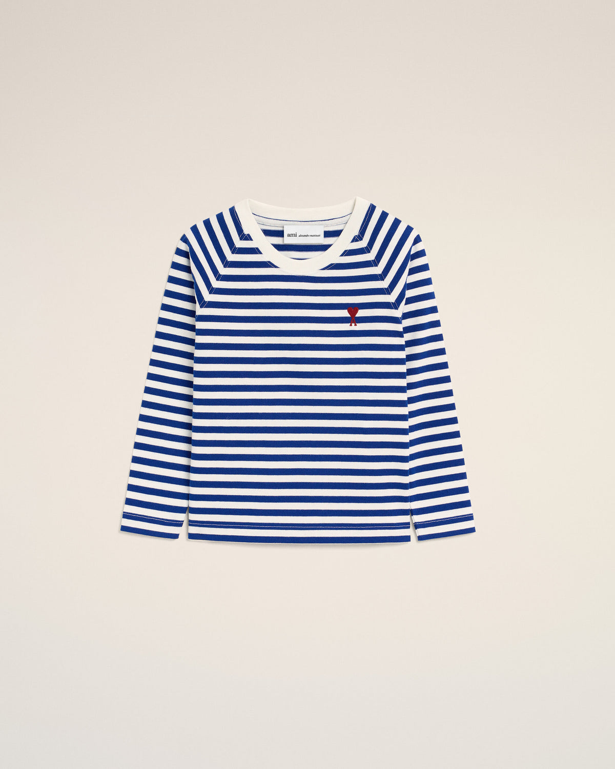Blue and white mariniere cotton t-shirt with Ami de Coeur - 5