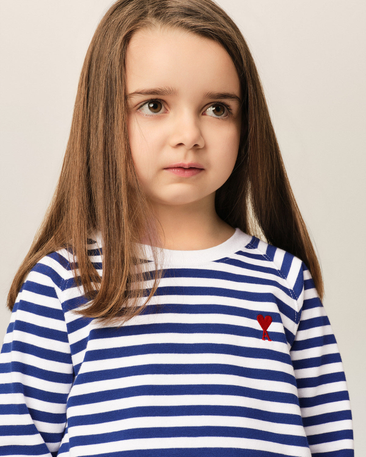 Blue and white mariniere cotton t-shirt with Ami de Coeur - 7