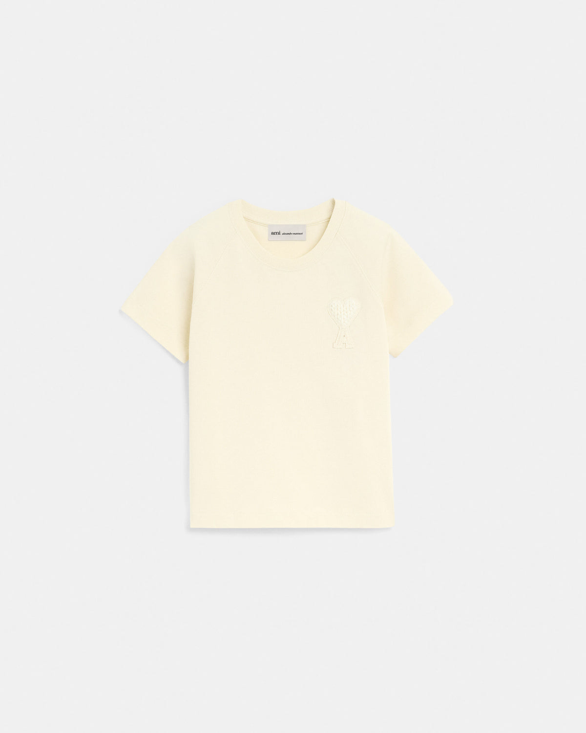 White cotton t-shirt Ami de Coeur patch - 5