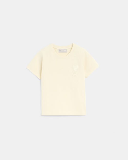 White cotton t-shirt Ami de Coeur patch - Woman - 5 - AMI Paris - Ami Paris