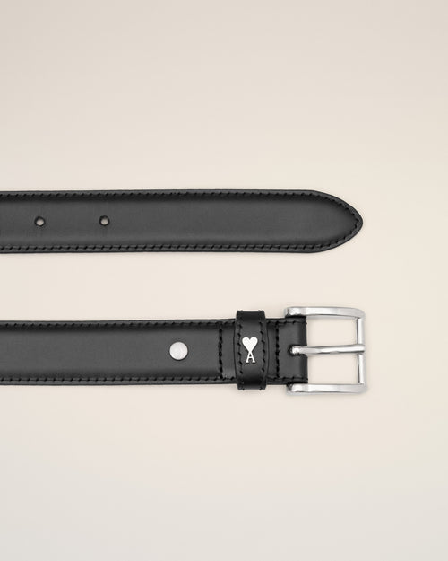 Ceinture Paris Paris Noire 25 Mm en Cuir De Vachette - Homme - 2 - AMI Paris - Ami Paris