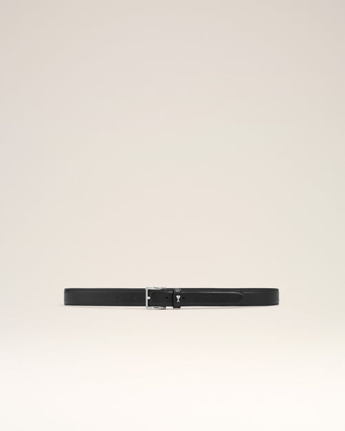 Black Cowhide Leather Paris Paris 25 Mm Belt - 1 - Ami Paris