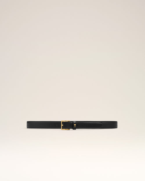 Cintura Paris Paris in pelle nera 25 mm - Donna - 3 - AMI Paris - Ami Paris