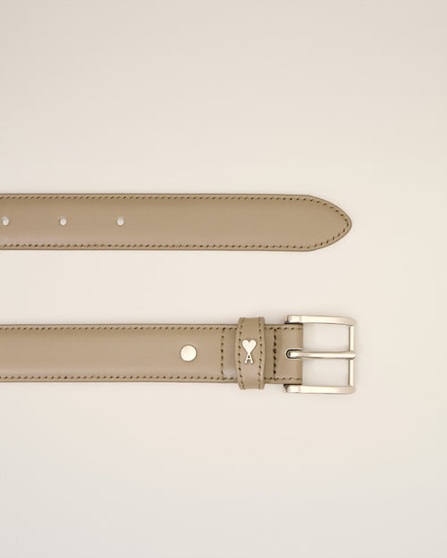                             Beige Smooth Leather Paris Paris 25 Mm Belt - 3                         - Ami Paris
