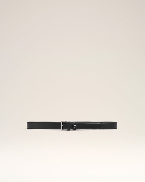 Cintura Paris Paris in pelle nera 25 mm - NERO/COBALTO - Ami Paris