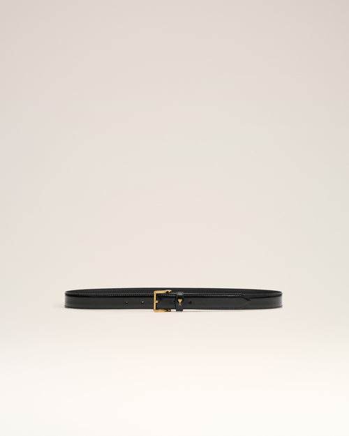                                 Black Glazed Leather Paris Paris 25 Mm Belt - 3                             - Ami Paris
