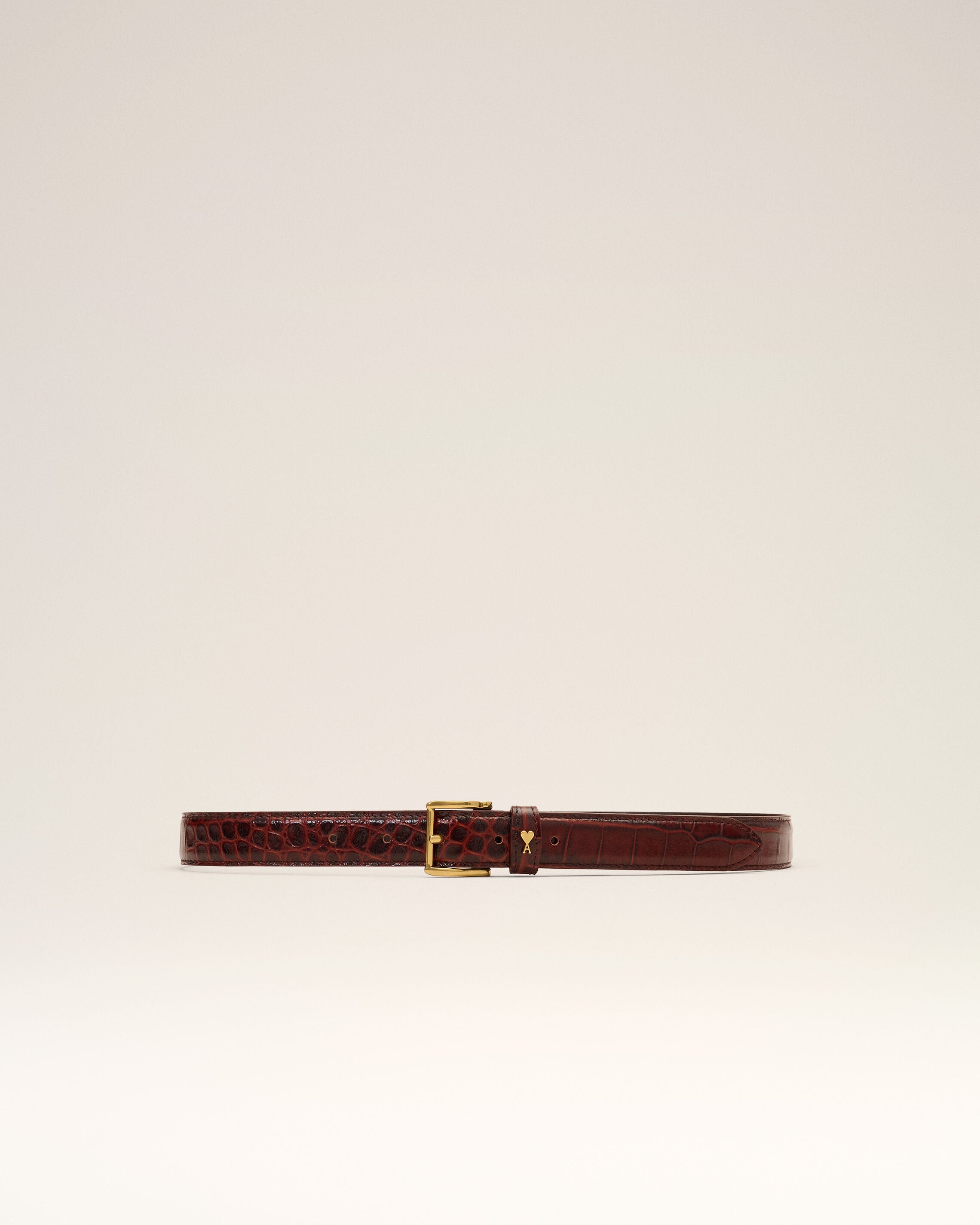 Brown crocodile cow leather Paris Paris belt 25 mm - 3