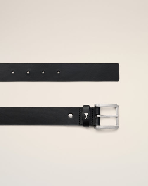 Black Cowhide Leather Paris Paris Belt - 2 - Ami Paris