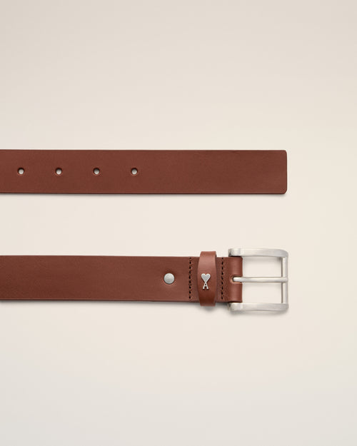 Ceinture Paris Paris Orange en Cuir De Vachette - 2 - Ami Paris